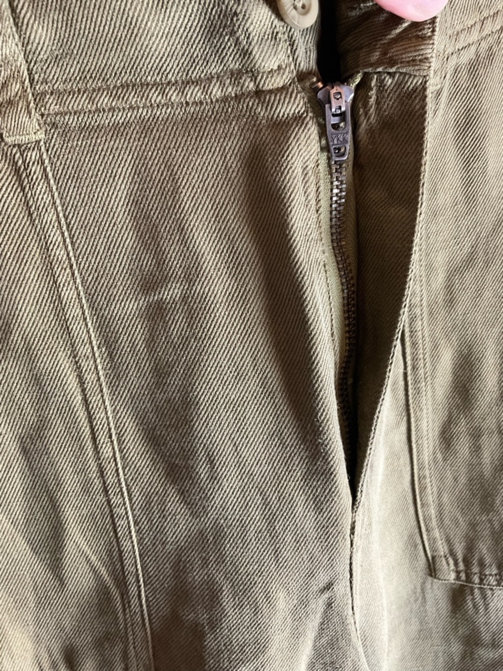 Cloth & Stone Olive Green Tencel Linen Utility Seamed Pants Size 27 - Picture 5 of 9